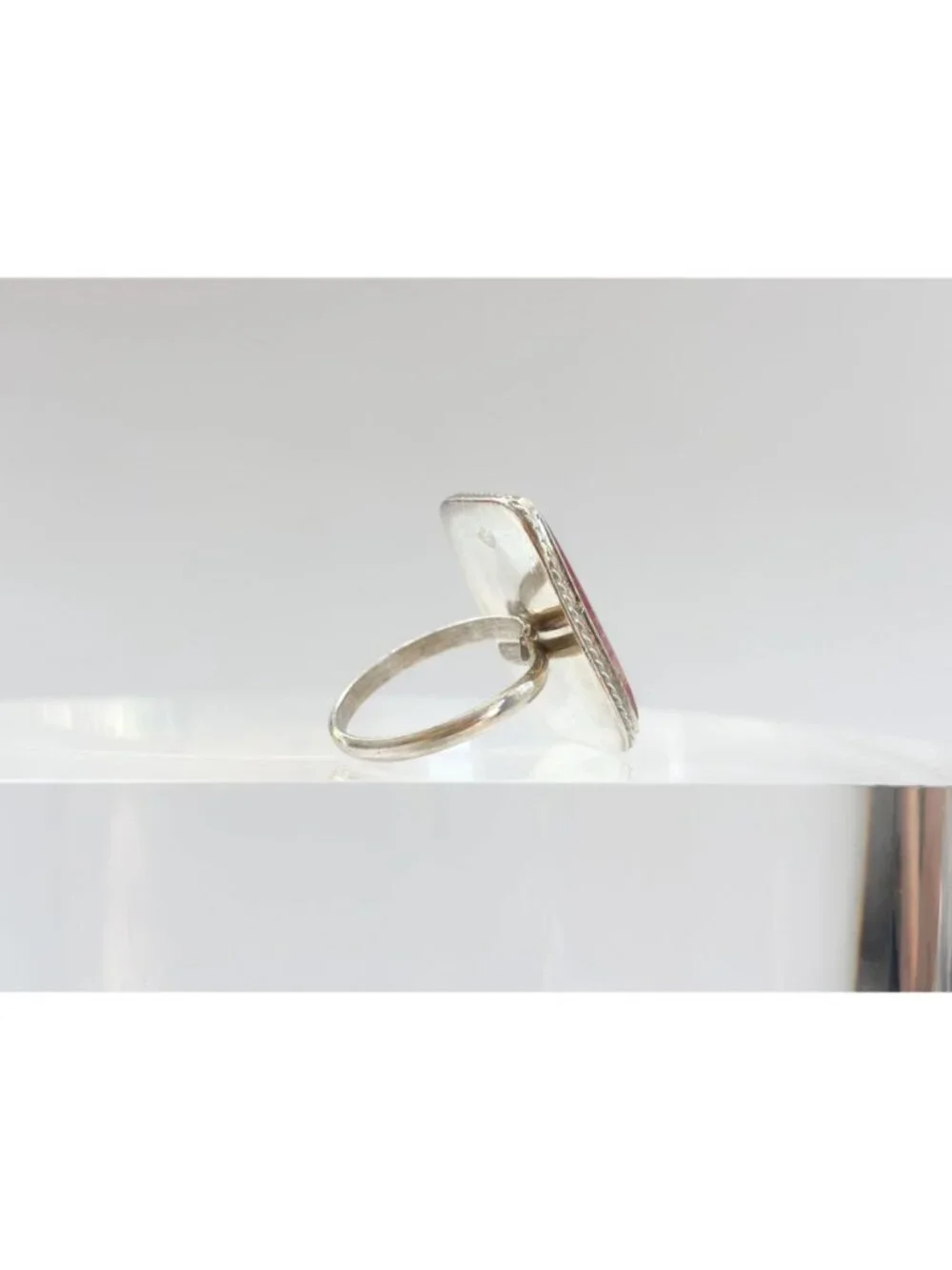 Carnelian Gemstone Minimalist Sterling Silver 925 Vintage Ring - sz 6.25